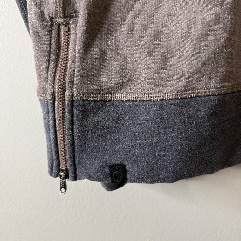 Lululemon Mens Raglan Crewneck Sweatshirt Brown Grey Side Zips XL - Picture 6 of 9